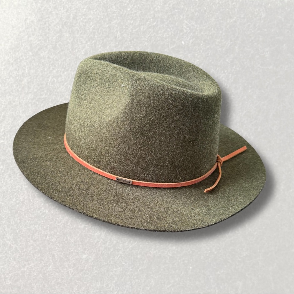 Brixton Olive Fedora with Mauve Band